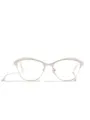Minimalistischer Cat-Eye-Edelstahl-Brillenrahmen für Damen in elegantem Hellgoldton - Katzenaugen Hohl Stil (SS3008) / Beige