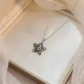 Collier pendentif étoile en argent avec motif léopard chic et détails en zircon brillants - Style Étoile Léopard (X0957)