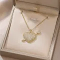Elegant gold plated Cupid's arrow heart pendant necklace presented in a luxury gift box - Cupid's Arrow Style (X0375-1)