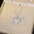 Silver heart necklace with Cupid's arrow design, fully paved with stones in a box. - Cupid's Arrow Style (X0375-2)