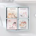 Cute cat sticky note memo pad set, 4 pcs portable pocket notebooks in gift box, aesthetic stationery. - Plush Cocoa (Cat Series) / 112 Images