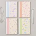 A6 bloem geïllustreerd notitieboek set van vier, schattig esthetisch dagboek voor dagelijks gebruik. - Bloemen - Bloemenmaan Volgorde (Willekeurige Cover) / A6 60 Vel