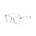 Stylish light blue transparent square frame glasses with premium anti-blue light lenses - Light Blue
