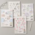 Lindo cuaderno B5 estético con bonita ilustración de gato set de papelería - Mascota Cute (4 Portadas Mixtas) / Tamaño B5 80 Hojas