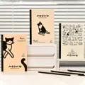 A5 schattig katten design zachte kaft notitieboek lijmgebonden memo blok voor dagelijks schrijven. - 3 Stuks Gemengd / A5