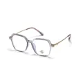 Large square frame anti-blue light blocking glasses in transparent lavender candy color - Large Square Frame / Purple
