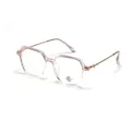 Large square transparent pink frame glasses with anti-blue light and UV400 lenses - Large Square Frame / Gradient Purple