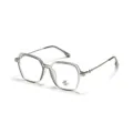 Elegant transparent gray square anti-blue light glasses frames for men and women - Large Square Frame / Transparent Gray