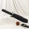 Ombrello pieghevole nero creativo con impugnatura realistica a forma di katana - Manico Nero