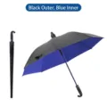 Grande ombrello da golf automatico con custodia impermeabile, manico a J, nero e blu - 27寸防水套弯柄 / Nero con Interno Blu