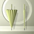 Parapluie long à 16 baleines vert clair, design coupe-vent robuste pour usage quotidien. - 16 Baleines Automatique Vert Matcha (Sans Housse)