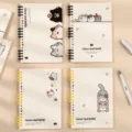 Cute A5 loose leaf notebook refill with adorable cat illustrations, perfect for students and school. - Gulu Family (Random Cover) / A5