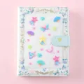 Cute 3D silicone cover planner diary notebook with magnetic clasp and floral illustration design - (Seeking Flowers) D