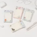 Pack de 4 bonitos blocs de notas de gatos de dibujos, 80 hojas, tamaño 75x130 mm. - Estado de Ánimo de Postre (4 Portadas al Azar) / 80 Piezas/Paquete