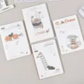 Joli carnet souple B5 esthétique agenda avec joli design d'illustration de chiot pour étudiants. - Tombé dans un Rêve (4 Styles Mélangés) / Format A5 (80 Feuilles)