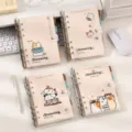 Cute clear loose-leaf notebook 6-ring binder planner diary with lovely cat cover design. - Furball Family - After School Time / 36K 90 Sheets