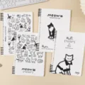 Schattig katten doodle spiraalnotitieboek variant, b5 gelinieerd losbladig dagboek. - B5 / Meow notities / 52 Stuks/Verpakking
