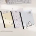 Cute aesthetic A5 hardcover notebook set with lovely cat illustrations for students. - A5 Size (40 Sheets)