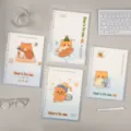 Süßes B5 Ringbuch ästhetisches Schüler Briefpapier Set mit niedlichem Katzen Bär Cover. - Magische Backbox (Zufällig) / B5 48 Blatt
