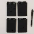 Cuaderno de bolsillo con espiral A7 mini diario negro con diseño de camello y bolígrafo. - Viajero (Portadas Mixtas) / A7 80 Hojas Rayadas