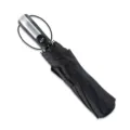 Compact 3-fold business umbrella in classic black with auto open button for sun and rain - Black
