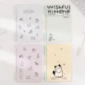 Joli carnet à spirale A5 en 4 couleurs pastel avec grille à points et couverture de chat mignonne. - Histoire Mignonne - Journal Kitty / A5 52 Feuilles Unique / Multicolore