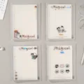 Cute cat illustration loose-leaf notebook with translucent frosted cover for students - A5 Size (Magical Kitten) / 60 Sheets/Pack