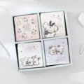 Leuke zaknotitieboekjes set voor studenten, 4-pack schattige memo blokken met hondjes. - Zoete Feest (Roze Hart) / 112 Vellen Enkel Boek / Gemengde Kleuren