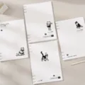 Minimalistisches B5 Loseblatt Notizbuch Set mit süßem Katzenmotiv - B5 Ordner (48 Blatt Liniert)