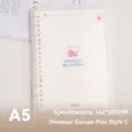Transparenter A5-Ringbuchplaner mit süßem rosa Dinosaurier, Maße 142x205mm - A5(142x205mm) / Dinosaur Plan C