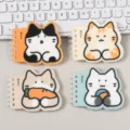 Leuke kat mini spiral notitieboek set van vier gevormde memo blokken zakformaat kantoorartikelen - Gurulu Familie - Miauw Goedemiddag / Maat M 80 Vel / Diverse Kleuren