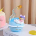 Vista de detalle de un portalápices de astronauta de resina para decoración de escritorio - Figuras decorativas / Portabolígrafos Espacial Niña Perro Lindo Azul