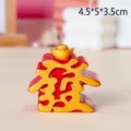 Traditional Chinese New Year resin ornament with gold ingot and Double Happiness design - Fortune Character Ornament (SJ) / Red