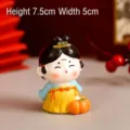 Adorable figurine de dame de la dynastie Tang avec citrouille pour la maison ou la voiture - Style Figurine de Citrouille
