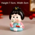 Figurine de dame de la cour de la dynastie Tang en résine pour décoration de voiture - Style Figurine de Cerise