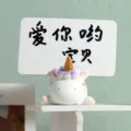 Creative cute cartoon unicorn resin memo clip card holder with golden horn for desk - Unicorn Note Holder / Single Piece / Unicorn (White)