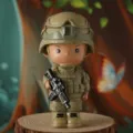 Detailansicht der stilisierten Spezialeinheit Soldatenfigur aus Kunstharz - Chibi Soldat Aufklärer (JM8263-6) / 10.5x5.5x5.5cm