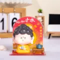 Schattig Zen Boeddha-beeldje bureau decoratie met miniatuur theeset op standaard - Kleine Boeddha D (Stil Water)