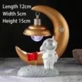Luz nocturna creativa de astronauta y luna en resina con soporte para teléfono - Luz Nocturna de Luna de Astronauta (Oro)