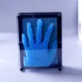 Jouet créatif d'impression de main 3D pin art avec des broches en plastique bleu vif - L / Bleu clair