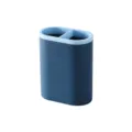 Dual compartment desktop pen holder office stationery storage box blue pencil organizer - Dark Blue