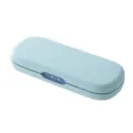Astuccio azzurro chiaro carino, scatola di cancelleria a doppio strato minimalista scuola. - Blu