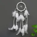 Attrape-rêves en plumes blanches détail de décoration murale minimaliste pour la maison. - Capteur de rêves blanc simple