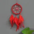Roter Traumfänger Hängeornament mit roten Federn für Autodeko und Geschenke neu - Roter Traumfänger