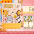 Cute cartoon animal theme notebook with 90 inner pages and decorative cover design - Beerus (180 Pages/Book)