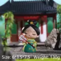 Figurine en résine de style dynastie Tang pour décor de voiture et cadeau - Style Dame Tang Avec Éventail Droite