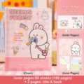 Cute pink rabbit cartoon journal with 90 sheets and 180 pages for portable note-taking - Kailin (180 Pages/Book)