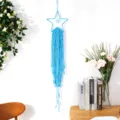 Blaue Makramee Stern Wandbehang, handgemachte Baumwollseil Deko für Boho Raum Wandkunst. - Sternstil / Blau