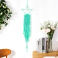 Handgemachte Baumwollseil Stern Wandteppich Boho Wandbehang Dekoration fuer Wohnzimmer - Sternstil / Grün