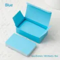 Blank blue cards set with storage box for DIY word learning and notes - Pack of 100 / Blue